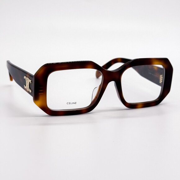 NEW CL50155I 053, CELINE GEOMETRIC HAVANA BROWN EYEGLASSES CELINE - Picture 3 of 9